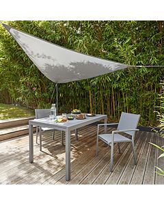 Mesa de Jard&iacute;n Extensible Gris Moorea 75x90x140/200 cm