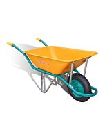 Carretilla de metal pintada amarilla 90 l